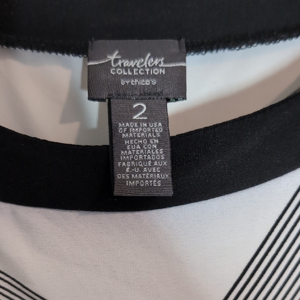 Chico's Geometric Black and White Blouse - Picture 2 of 3